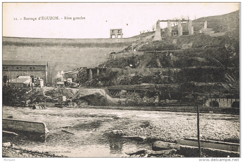 11643. Postal EGUZON (Indre). Barrage D'Eguzon, Rive Gauche - Otros & Sin Clasificación