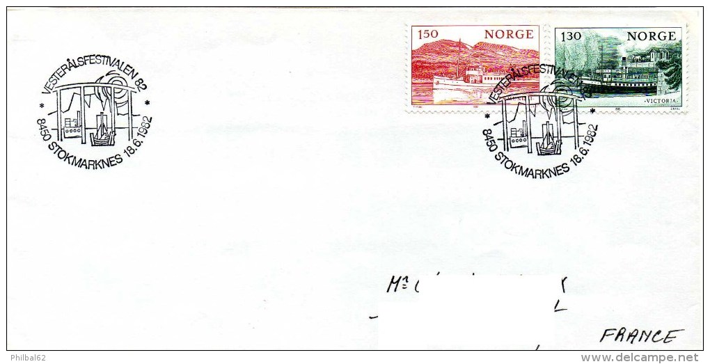 Vesteralenfestivalen 82. Pli Avec Timbres De Norvège, Cachet Commémoratif Stokmarknes Du 18/06/1982. - Briefe U. Dokumente