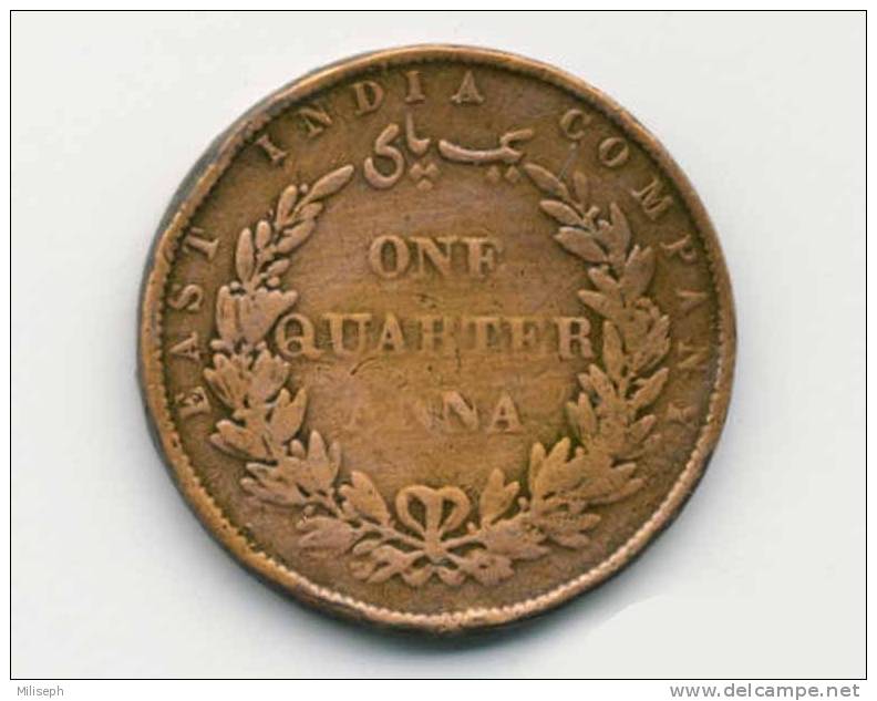 Inde Britannique -  EAST INDIA COMPANY - One Quarter Anna - 1858 - Indien