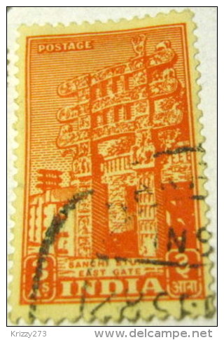 India 1949 Sanchi Stupa East Gate 3a - Used - Gebruikt