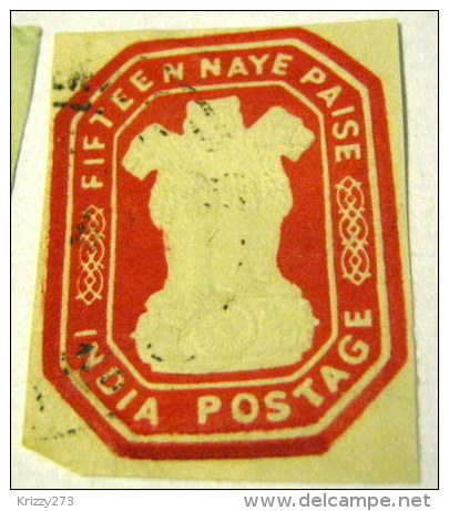 India Registered Envelope Fragment 15np - Used - Non Classés