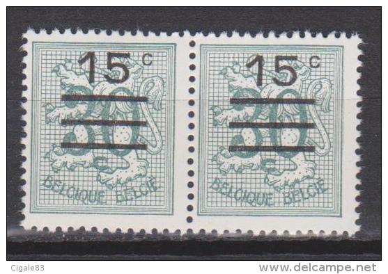 Belgique N° 1172 X2 *** Chiffre Sur Lion Héraldique Avec Surcharge - 1960 - 1951-1975 Heraldieke Leeuw