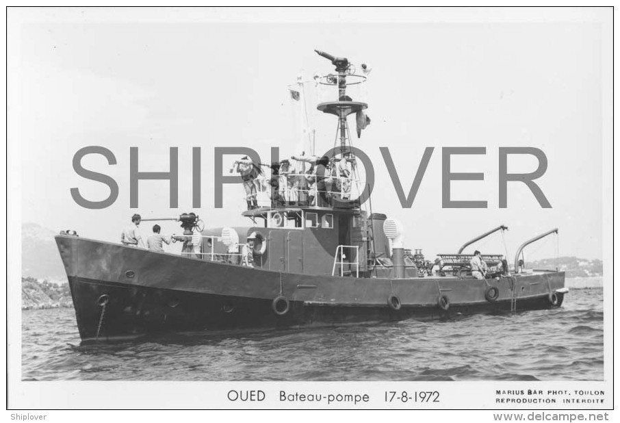 Bateau Pompe OUED (marins Pompiers Marine Nationale) - Carte Photo éd. Marius Bar - Photo/bateau/schiff - Guerre