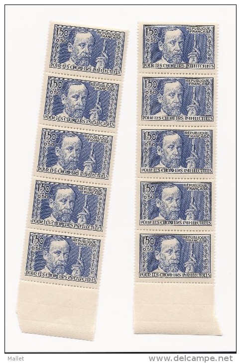 Louis Pasteur : 10 Timbres Du N°333 (2 Blocs De 5) - Fogli Completi