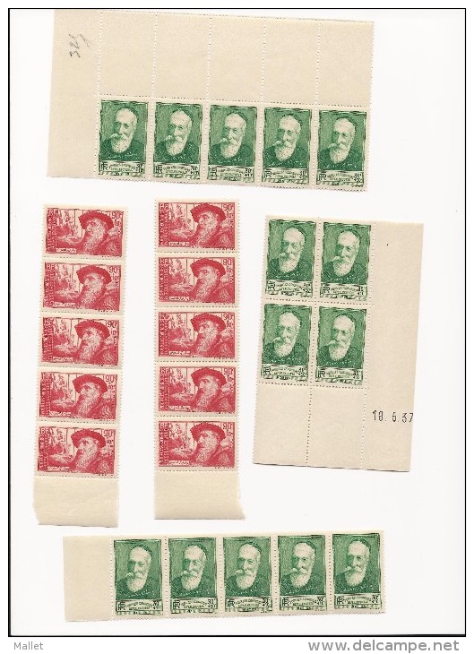 Lot Timbres N°343 (14 Exemplaires) Et 344 (10 Exemplaires) - Voir Scan: - Fogli Completi