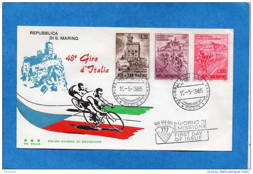 CYCLISME *San  Marino--48° Giro D'Italia -3 Stamps -cad 15-5 1965 - Radsport