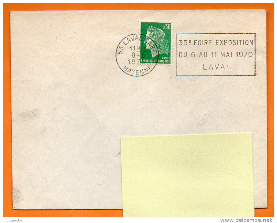 53 LAVAL    35° FOIRE      8 / 5 / 1970  Lettre Entière N° H 435 - Oblitérations Mécaniques (flammes)