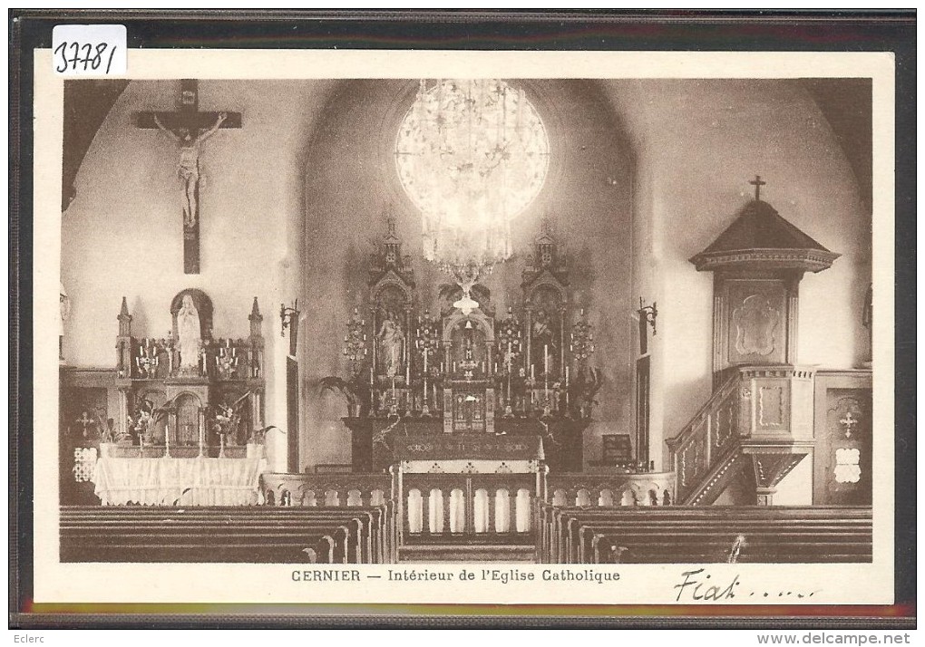 CERNIER - INTERIEUR DE L'EGLISE - TB - Cernier