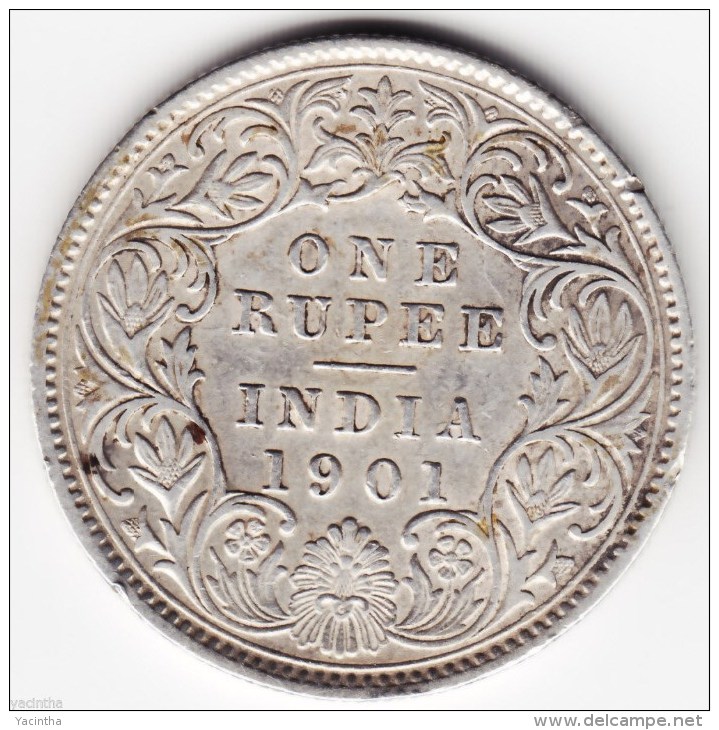 @Y@    BRITISH India   1 Rupee 1901 VF (2338) - Inde