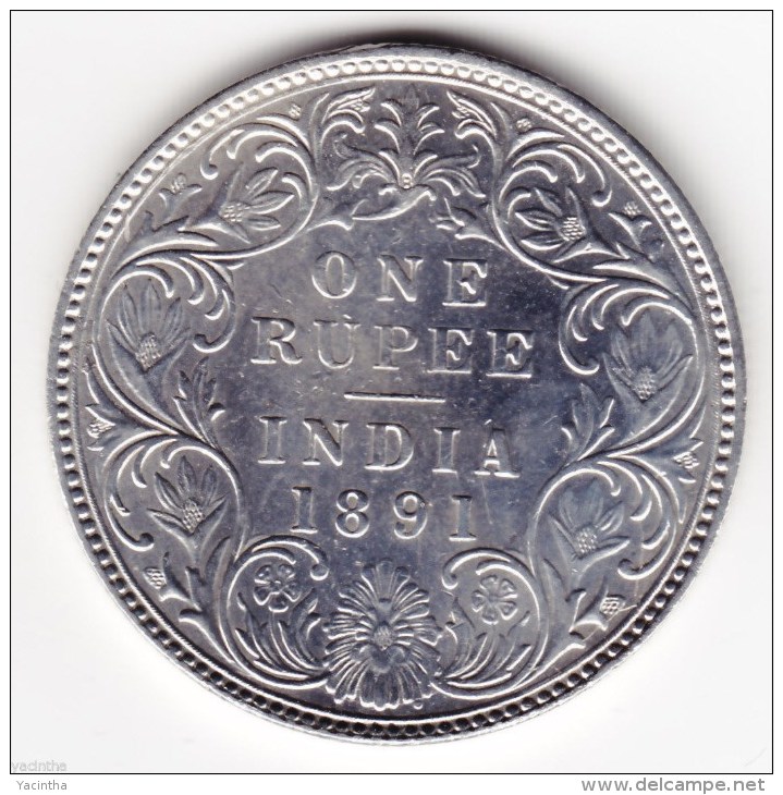 @Y@    BRITISH INDIA   1 Rupee 1891 High Grade (2336) - Inde