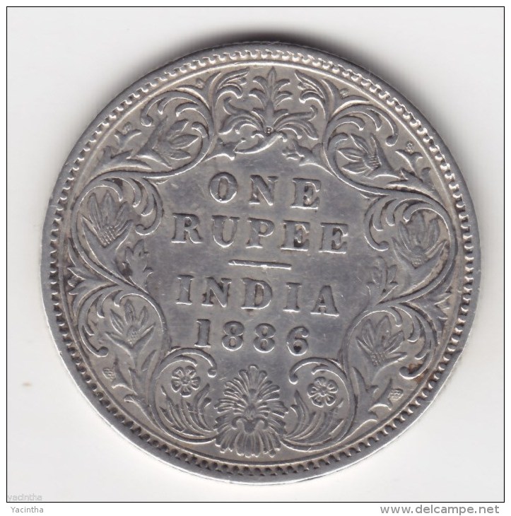 @Y@    BRITISH INDIA    1 Rupee 1886 B Incuse (2339) - Inde