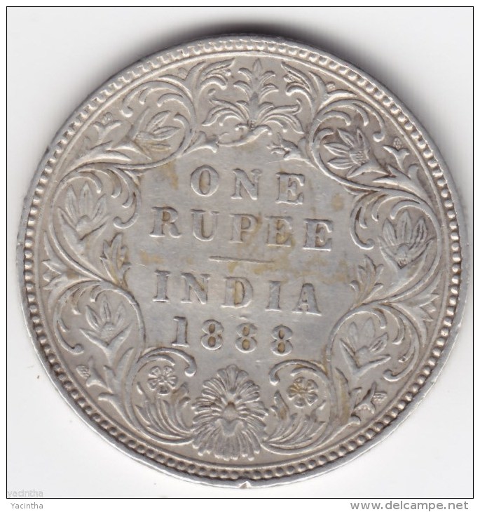 @Y@    BRITISH INDIA    1 Rupee 1888 B Incuse (2341) - Indien