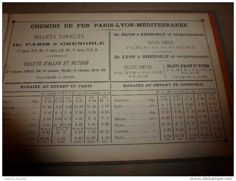 1900 ? Voyage circulaire à LA GRANDE CHARTREUSE et AIX-les-BAINS (avec photos) Edition Compagnie Chemins de Fer PLM