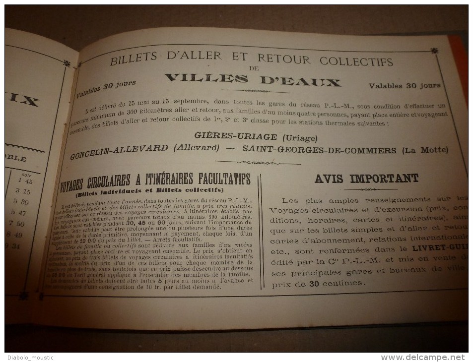 1900 ? Voyage circulaire à LA GRANDE CHARTREUSE et AIX-les-BAINS (avec photos) Edition Compagnie Chemins de Fer PLM