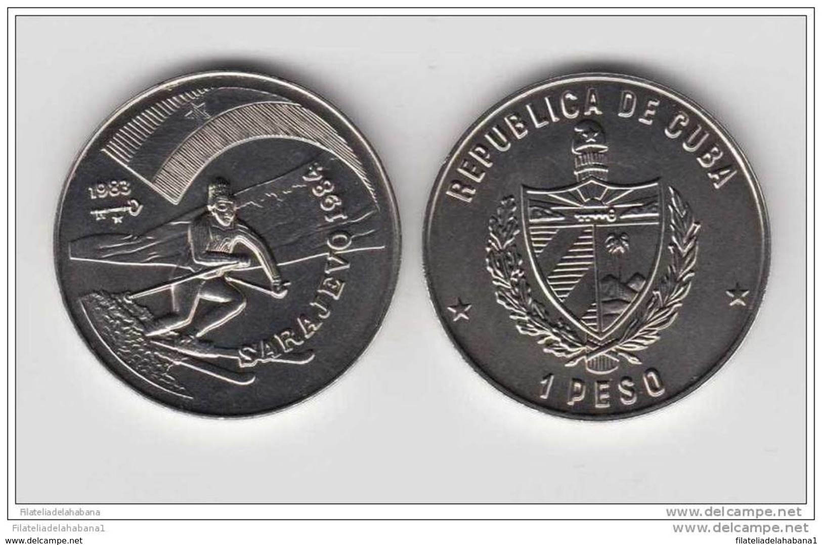 1983-MN-1 CUBA. KM 197. 1$ 1983. OLIMPIC WINTER GAMES SARAJEVO. OLIMPIADAS DE INVIERNO. UNC. - Cuba