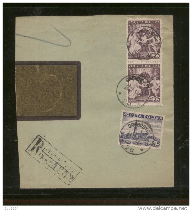 POLAND 1939 LETTER PIECE DROHOBYCZ MIXED FRANKING 2 X 25GR INDEPENDENCE + 5GR CZESTOCHOWA - Covers & Documents