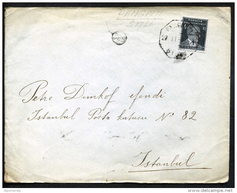 TURKEY, Michel 950y, Pangalti - Sisli Postmark - Lettres & Documents