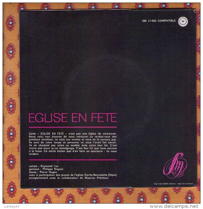 45 Tours Eglise En Fete 1 - Raymond Fau A Dijon - Gospel & Religiöser Gesang