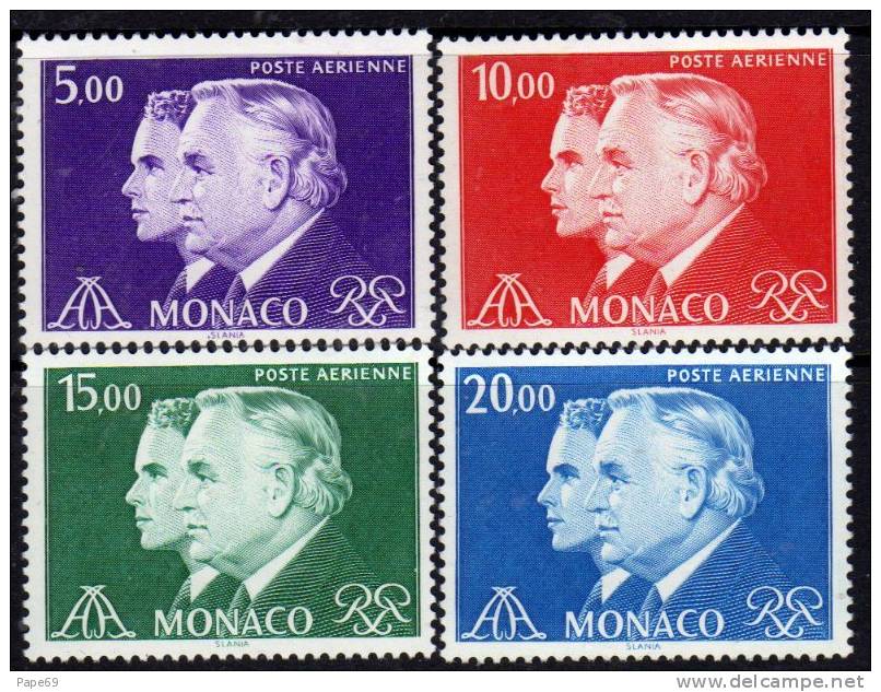 Monaco PA N° 100 / 103 XX  Prices Rainier III Et Albert La Série Des 4 Valeurs Sans Charnière TB - Poste Aérienne