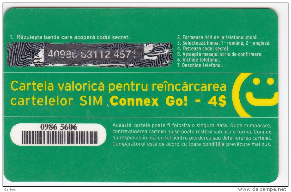 Romania ,  Prepaid Phonecard -  Connex Go 4 , Plastic , Used - Romania