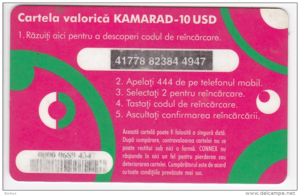 Romania ,  Prepaid Phonecard -  Connex , Camarad , 10$ , Plastic , Used - Romania