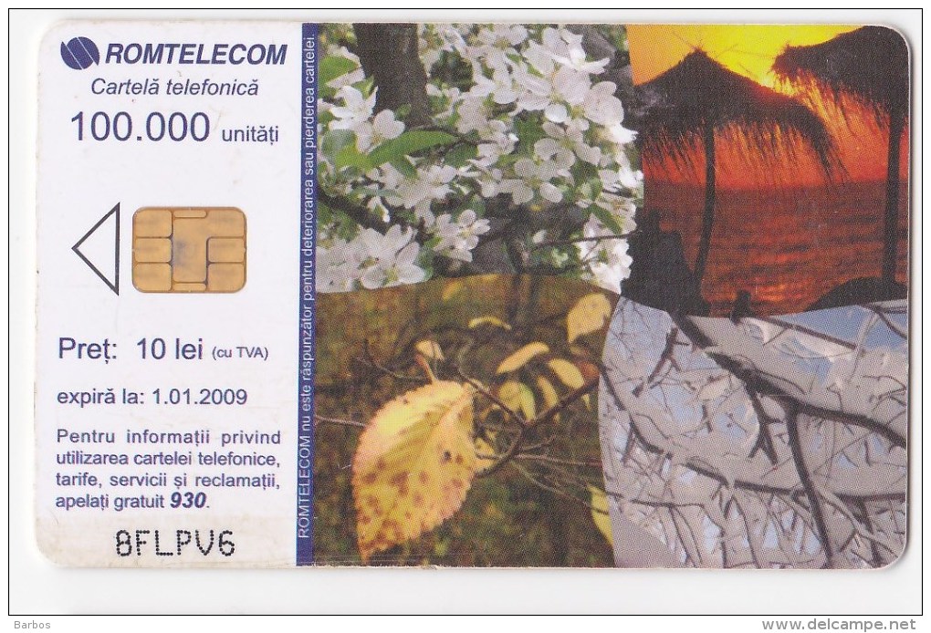 Romania ,  Phonecard  , 2008 , Flowers , Calendar, Used - Romania