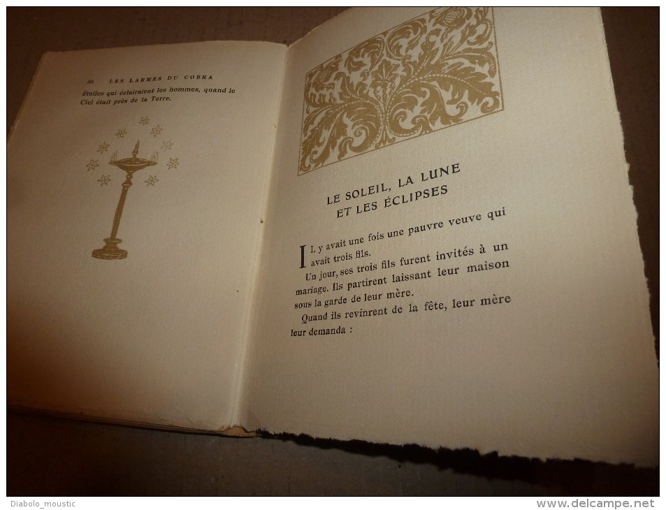 1925       LES LARMES DU COBRA      légende de Lanka  traduite par André Karpelès