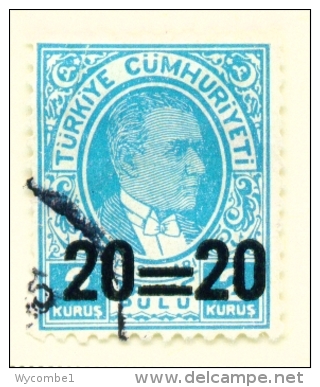 TURKEY  -  1959  Postage Due Stamps Used For Ordinary Postage  20k On 2k  Used As Scan - Oblitérés