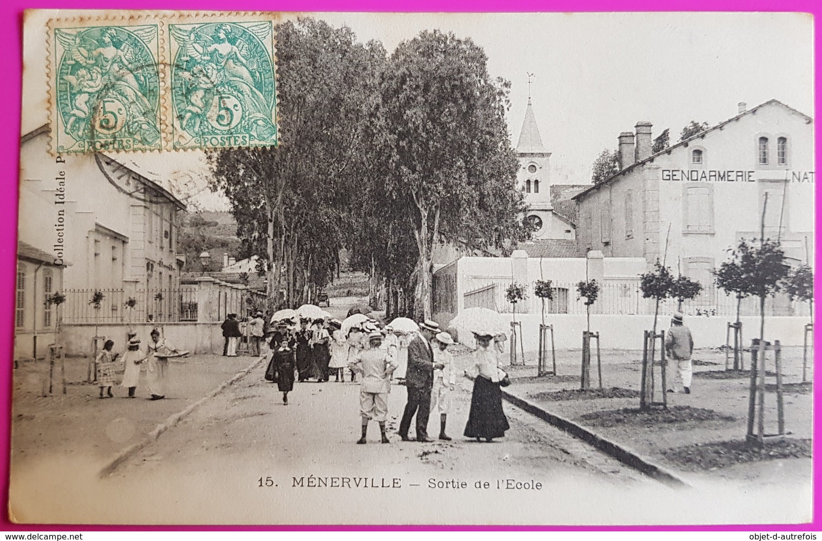 Cpa Ménerville Sortie De L' Ecole Gendarmerie 1905 Carte Postale Algérie - Andere & Zonder Classificatie