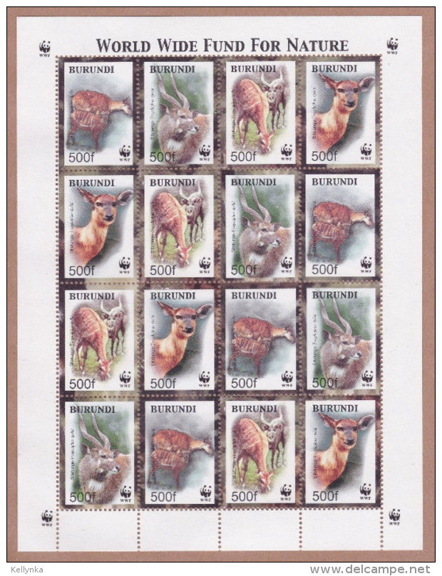 Burundi - 1115/1118 (Feuillet De 4 Séries) - WWF - Sitatunga - 2004 - MNH - Nuovi