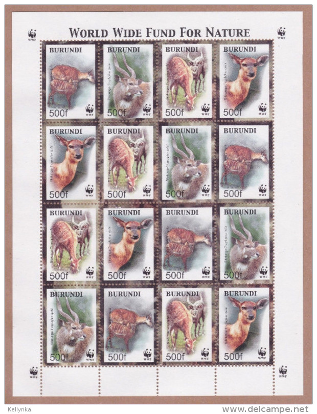 Burundi - 1115/1118 (Feuillet De 4 Séries) - WWF - Sitatunga - 2004 - MNH - Ungebraucht