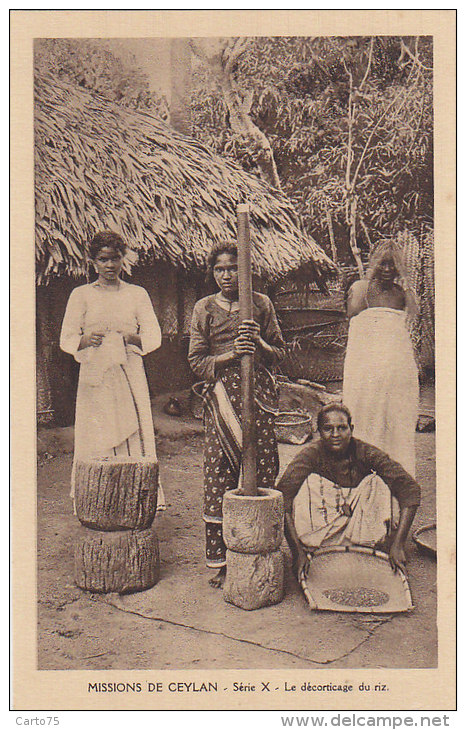 Asie - Ceylon / Missions Religion - Pileuses Riz - Sri Lanka (Ceylon)