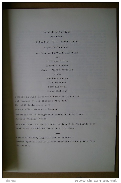 PCM/7 COLPO DI SPUGNA N.1000 Serie Nera William Italiana/film Di Bertrand Tavenier Con Philippe Noiret - Cinéma Et Musique