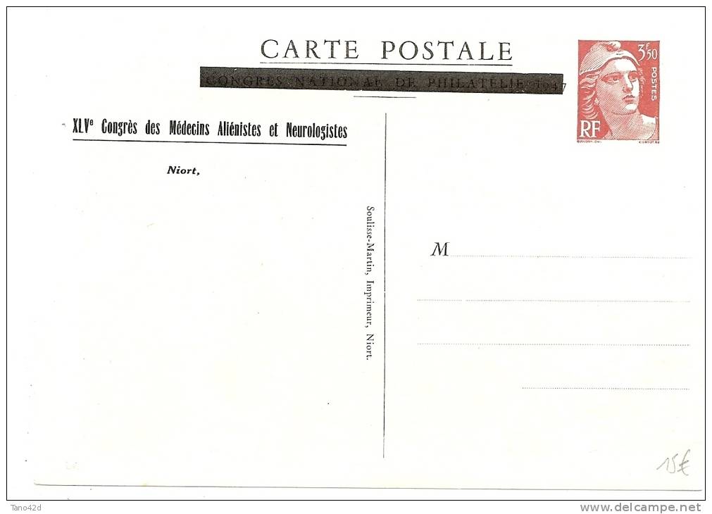 LBL12 - EP CP GANDON 3f50 EXPOSITION DE NIORT 1947 - CONGRES DES MEDECINS SERIE NEUVE - Cartes Postales Types Et TSC (avant 1995)