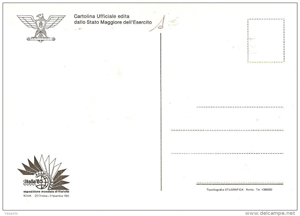 MILITARY POSTAL SERVICE,World Philatelic Exhibition Rome, Italy 1985 - Poste & Facteurs