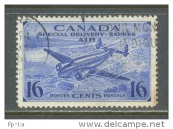 1942 CANADA 16C. AIRMAIL SPECIAL DELIVERY MICHEL: 233 USED - Posta Aerea: Espressi