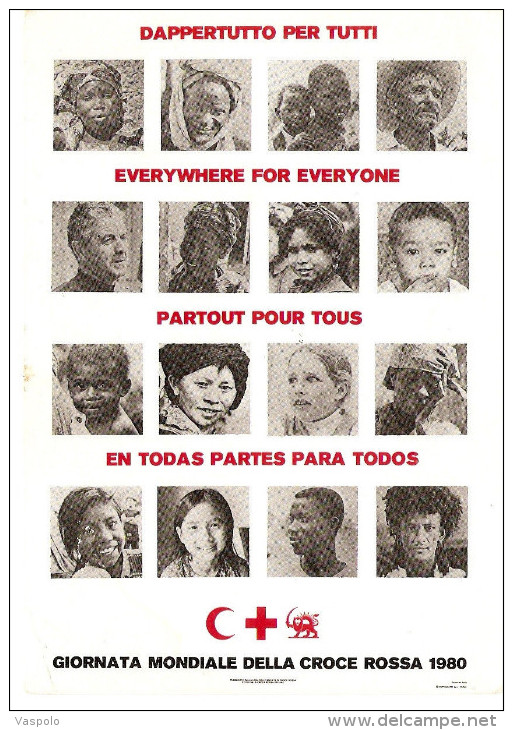 RED CROSS WORLD DAY RED CROSS1980-EVERYWHERE FOR EVERYONE;DAPPERTTUTO PER TUTTI - Red Cross