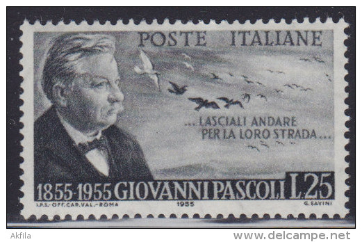 1228(8). Italy, 1955, Poet Giovanni Pascoli, MNH (**) Michel 956 - 1946-60: Nuovi