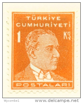 TURKEY  -  1931 To 1954  Kemal Attaturk Definitive  1k  Mounted/Hinged Mint - Used Stamps