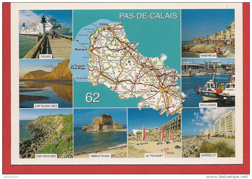 Carte Contour Géographique Du Département Du PAS DE CALAIS - Autres & Non Classés