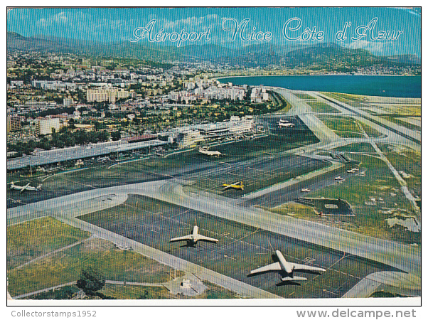 12186- NICE- FRENCH RIVIERA, AIRPORT PANORAMA, PLANES - Aeronautica – Aeroporto