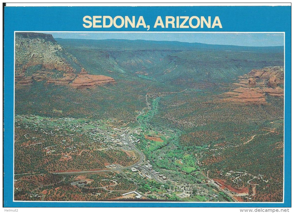 SEDONA (USA Arizona) Vue Générale Aérienne De La Ville Et Du Canyon (circulé Voir Détails 2scan) MEA164 - Sedona