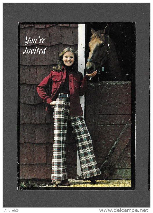 PUBLICITÉ - ADVERTISING - FASHION WAGON - DULUTH MINNESOTA - YOU´RE INVITED - NICE GIRL AND HORSE - Werbepostkarten