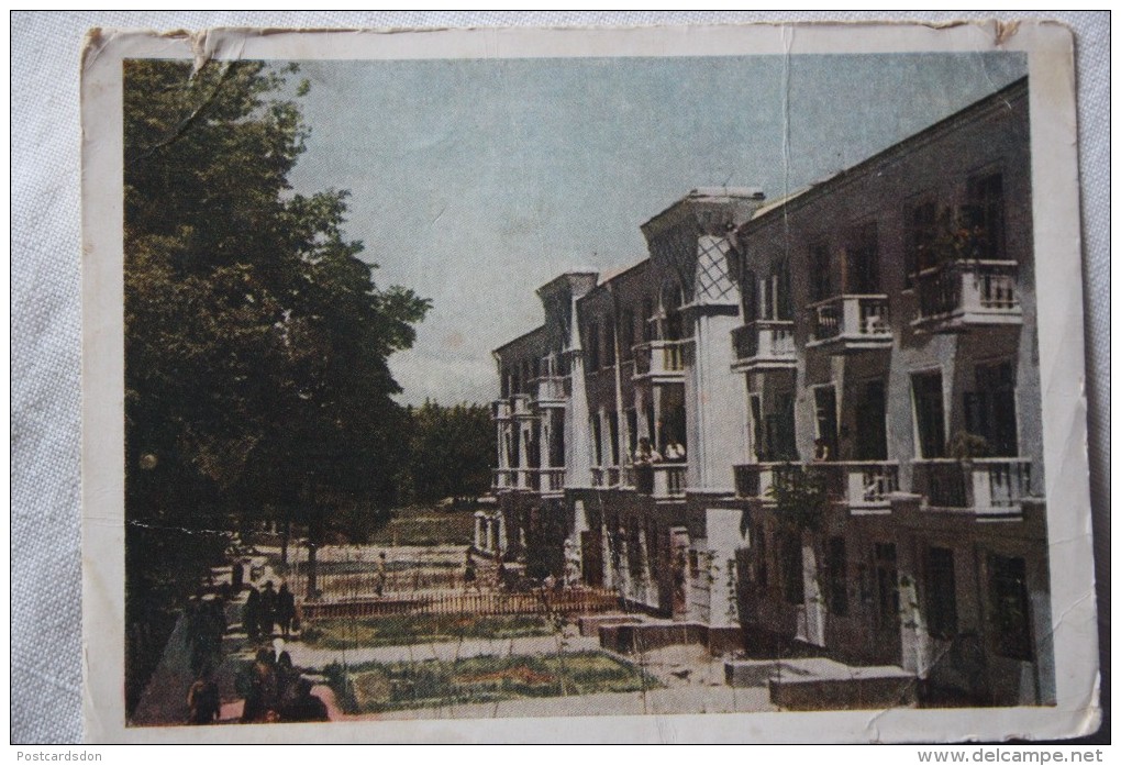 TAJIKISTAN Dushanbe   Lenin Street House - Rare Postcard  - 1954 - Tajikistan