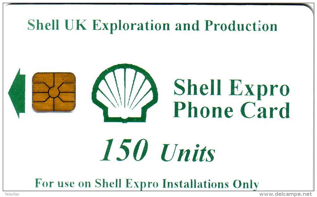 GB UK PLATEFORME PETROLIERE CHIP CARD SHELL EXPLORATION WHITE  150U NEUVE MINT - Petrolio