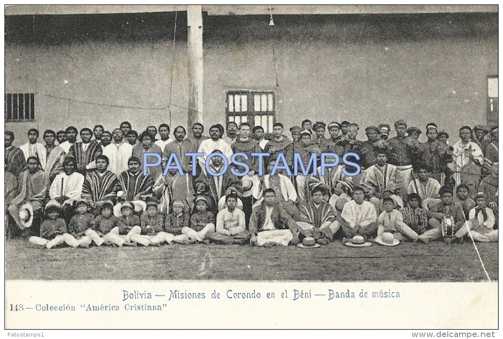 2051 BOLIVIA BENI TRINIDAD MISIONES DE CORONDO COSTUMES GROUP MUSIC POSTAL POSTCARD - Bolivië