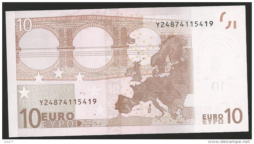 Greece  "Y" 10  EURO GEM UNC! Draghi Signature!!  "Y"   Printer  N037H6 ! - 10 Euro