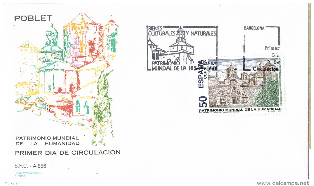 11616. Carta F.D.C. Barcelona 1993. Monasterio De POBLET (Tarragona) - FDC