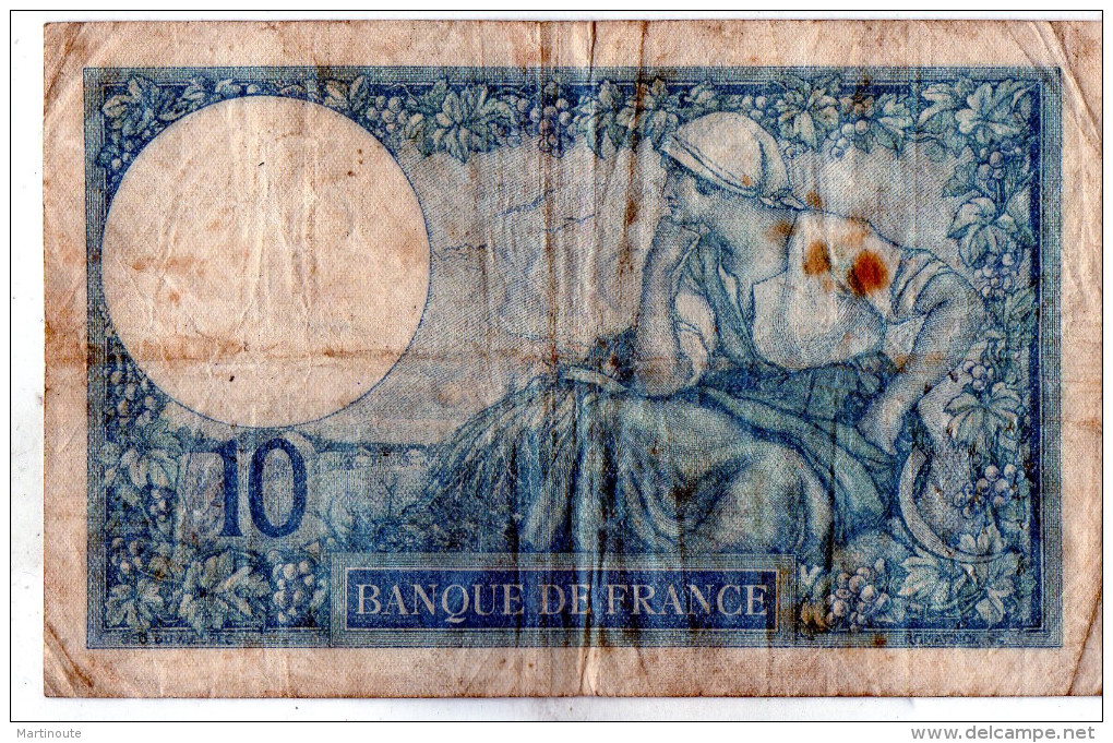 - BILLET De 10 FR Minerve 31 3 1932 - état Plié  - 546 - 10 F 1916-1942 ''Minerve''