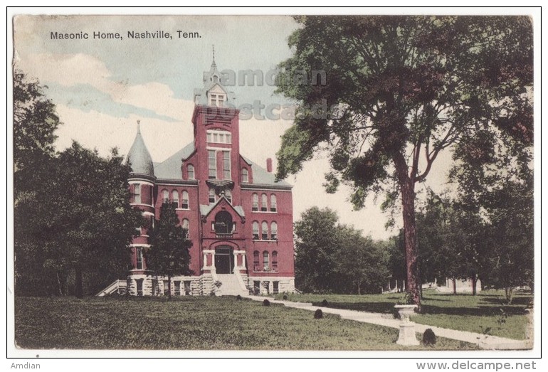 NASHVILLE TENNESSEE- MASONIC HOME BUILDING -1900s Vintage Postcard- ARCHITECTURE [5597] - Nashville